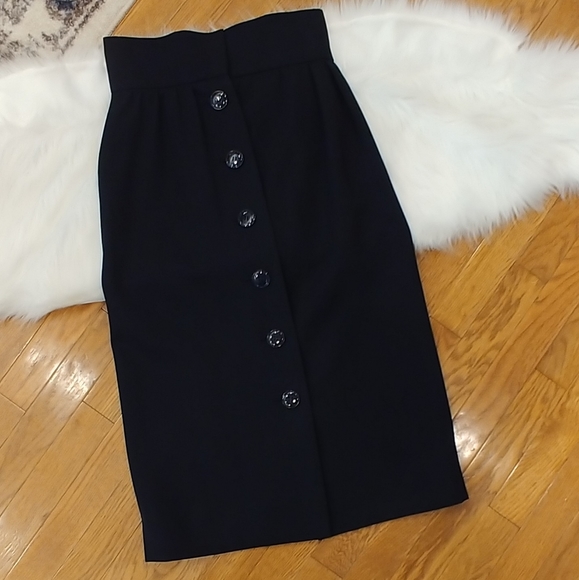 Saint Laurent Dresses & Skirts - SAINT LAURENT HIGH WAIST WOOL MIDI SKIRT